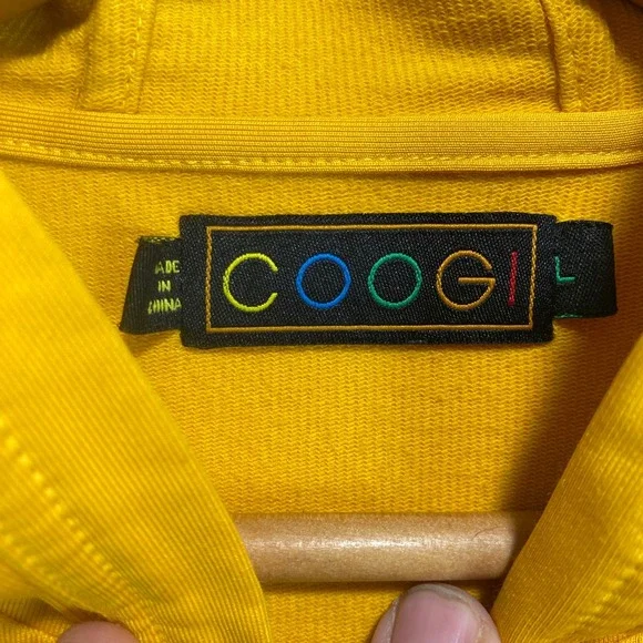 Coogi Couture Womens Military Patch Zip Up Hoodie Yellow Large C121510 - Picture 2 of 12